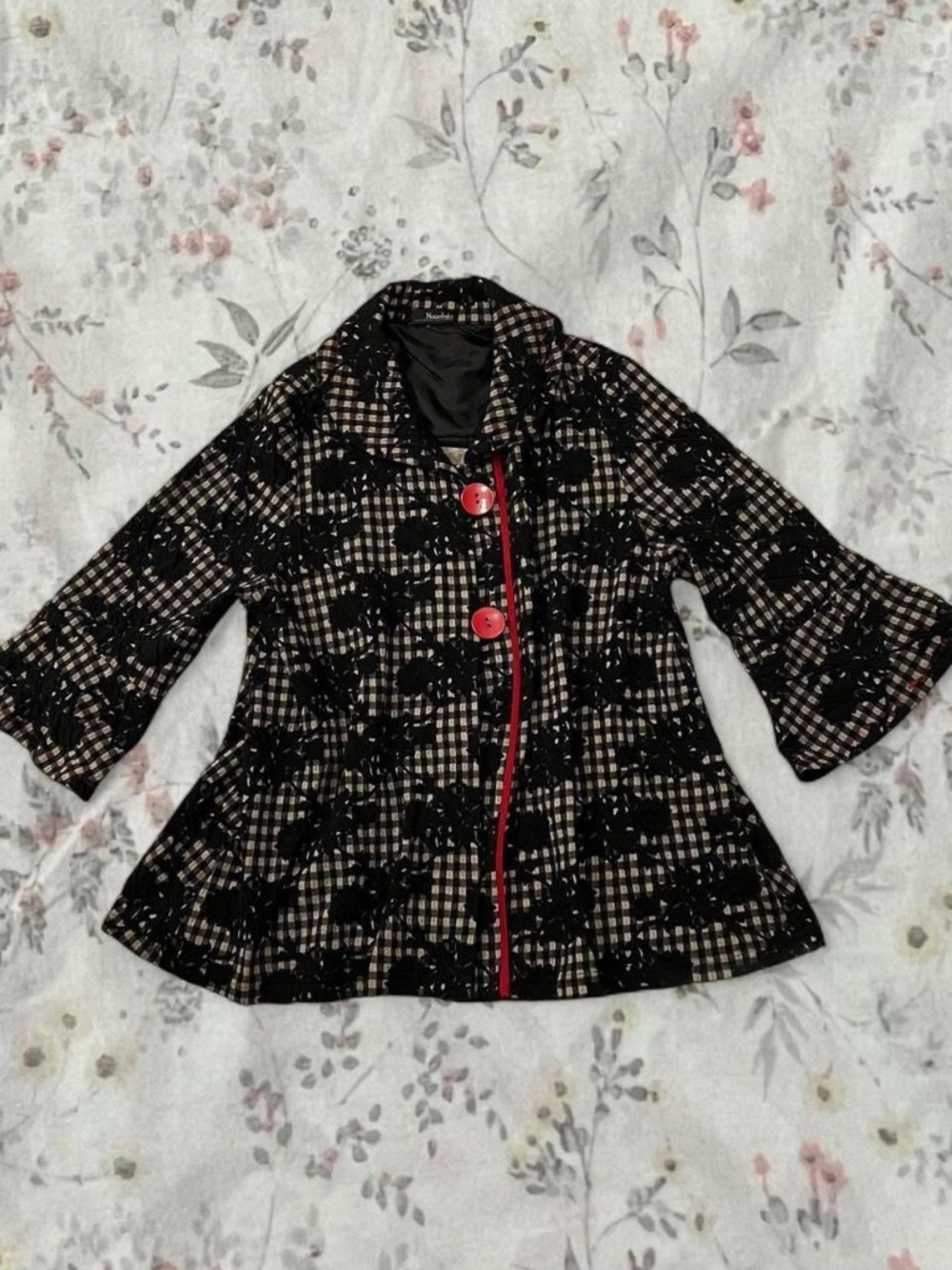 Vintage 90s Moonlight Y & S Designs Swing Jacket Gingham Whimsigoth Twee Flare